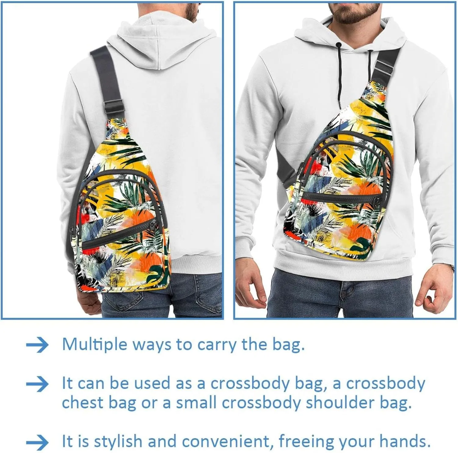 Fashionable template for design02 Sling Backpack, Adjustable Crossbody Shoulder Bag Travel Hiking Daypack