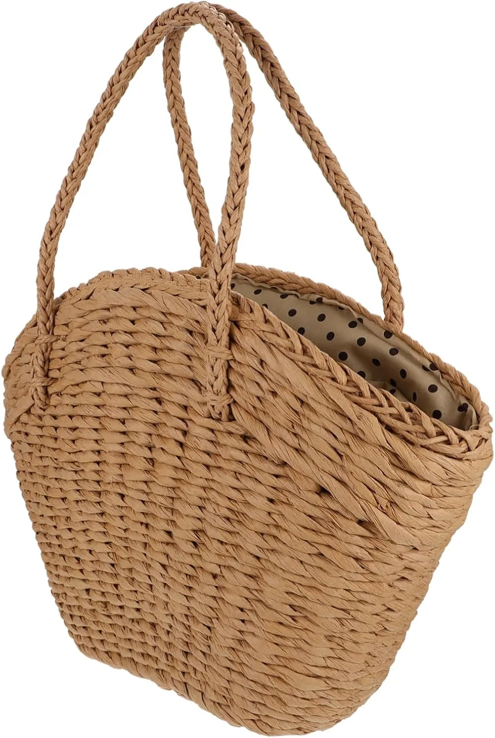 Fashionable Women's Handbag Large Straw Bag Storage Beach Weave Bucket Bag