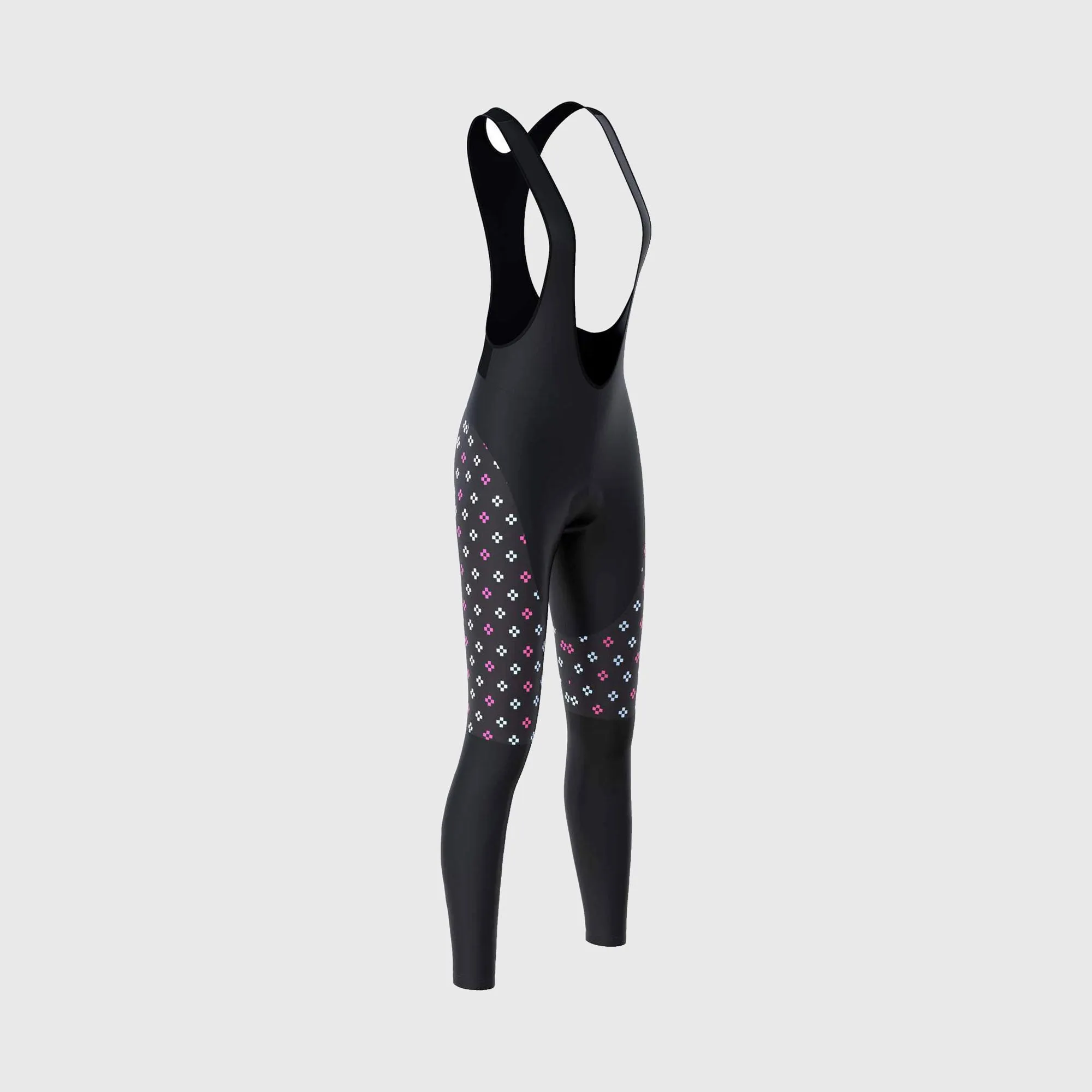 Fdx Women's & Girl's Set Ripple Thermal Super Roubaix Pink Cycling Jersey & Bib Tights