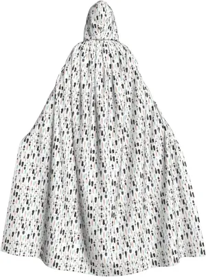 feather. print Hooded cape for adults, Oversized Hooded Cloak with Bow Tie, Adult party dress cape