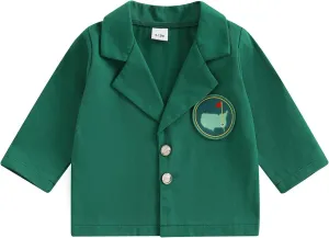 FIOMVA Baby Boy Girl Golf Clothes 1st 2nd Birthday Outfits Toddler Lapel Jacket Button Down Coat Blazer First Birthday Gift