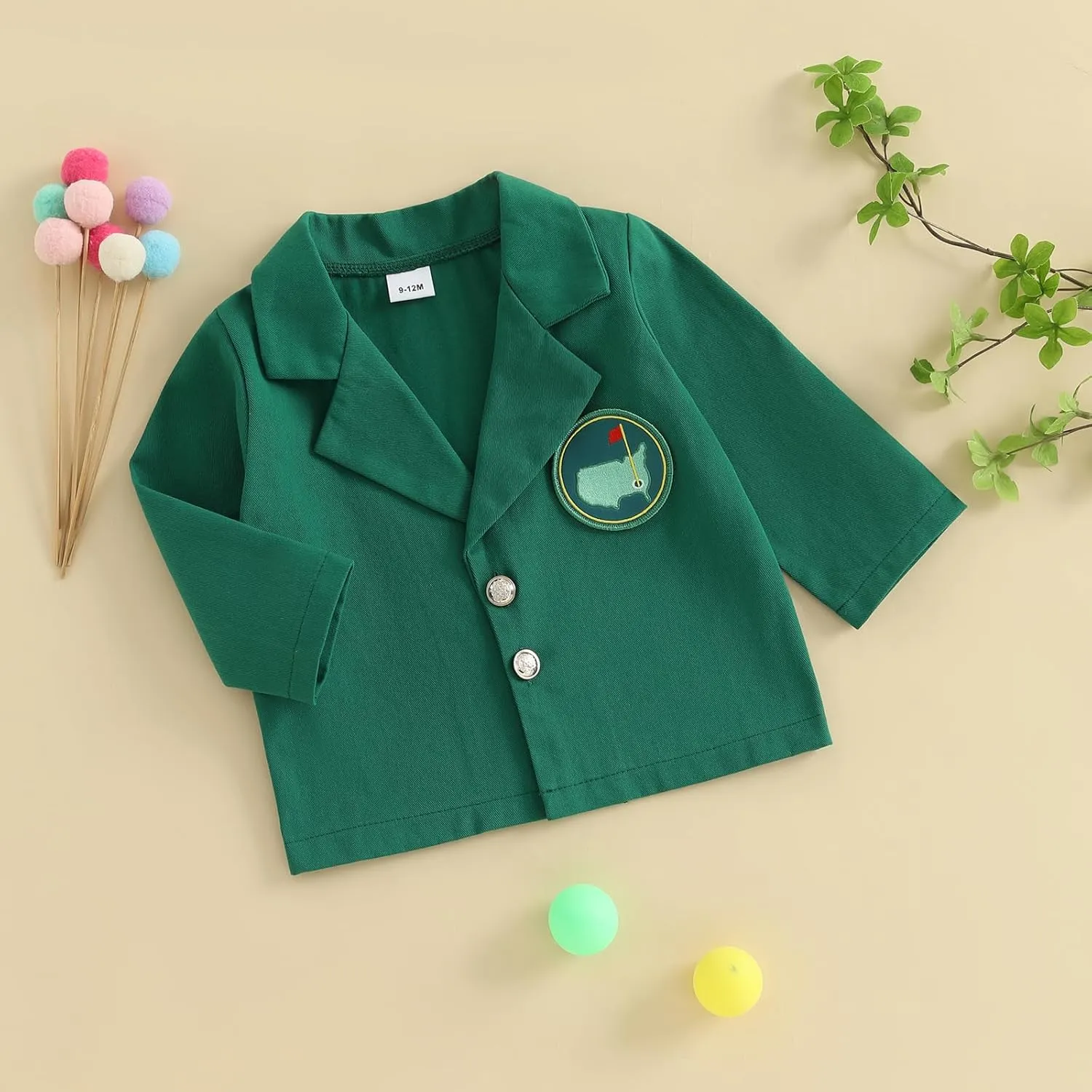 FIOMVA Baby Boy Girl Golf Clothes 1st 2nd Birthday Outfits Toddler Lapel Jacket Button Down Coat Blazer First Birthday Gift