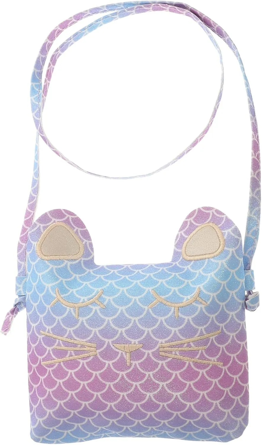 Fish Scale Cat Shoulder Bag Fashionable Boys and Girls Crossbody Teen Girls Purse