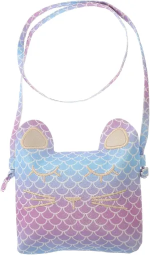 Fish Scale Cat Shoulder Bag Fashionable Boys and Girls Crossbody Teen Girls Purse