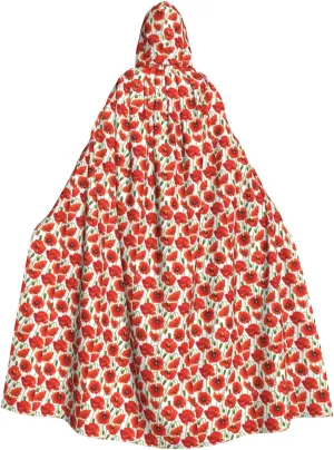 flower. print Hooded cape for adults, Oversized Hooded Cloak with Bow Tie, Adult party dress cape