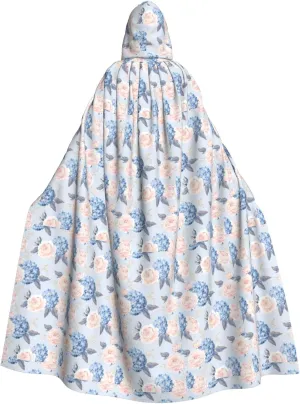Flowers Stripe print Hooded cape for adults, Oversized Hooded Cloak with Bow Tie, Adult party dress cape