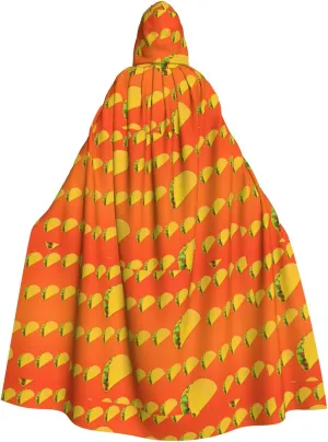 Food Pattern Funny print Hooded cape for adults, Oversized Hooded Cloak with Bow Tie, Adult party dress cape