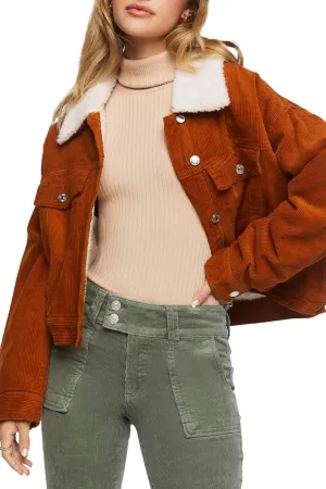 Forever 21 Women's Cotton Faux Shearling Jacket