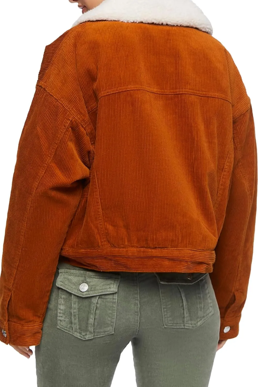 Forever 21 Women's Cotton Faux Shearling Jacket