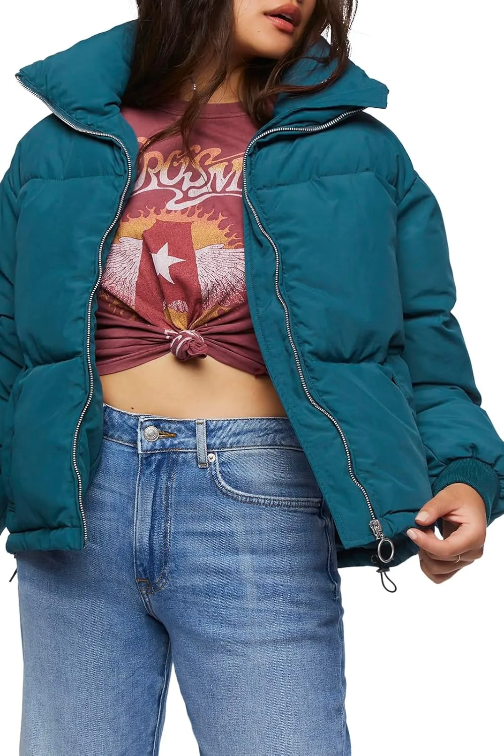 Forever 21 Women's Quilted Puffer Jacket
