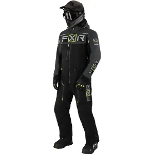 FXR Mens Maverick F.A.S.T. Insulated Monosuit Black/Charcoal/HiVis