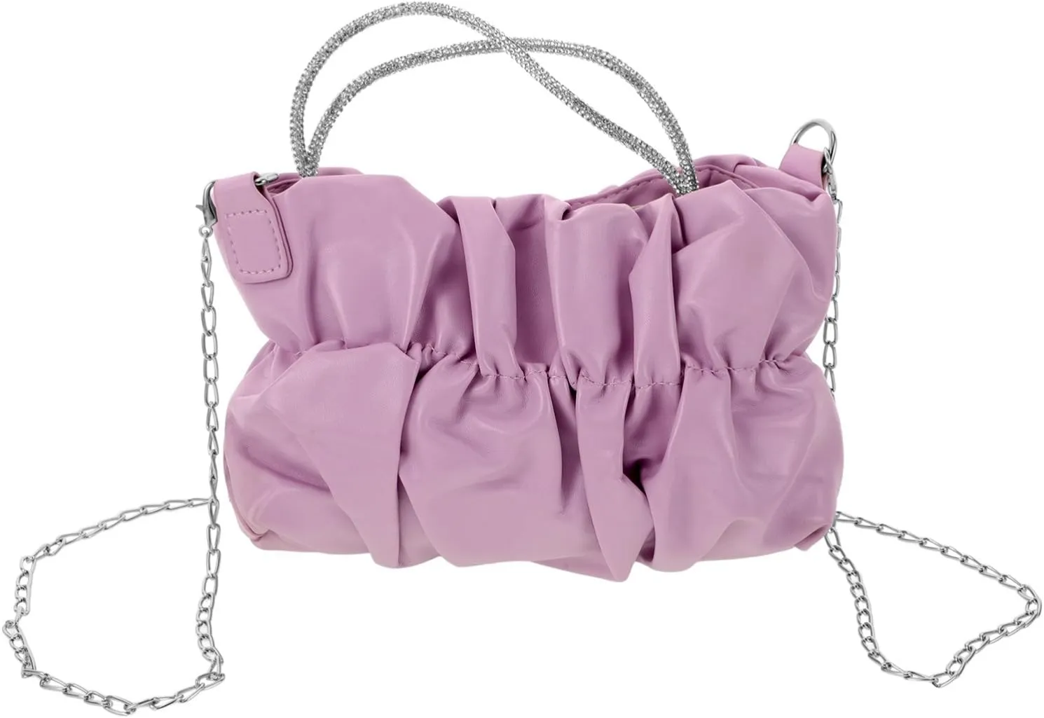 GALPADA Fashionable Handbags Shoulder Bag Chain Ruched Pleated Evening Purse Party Clutch Bag