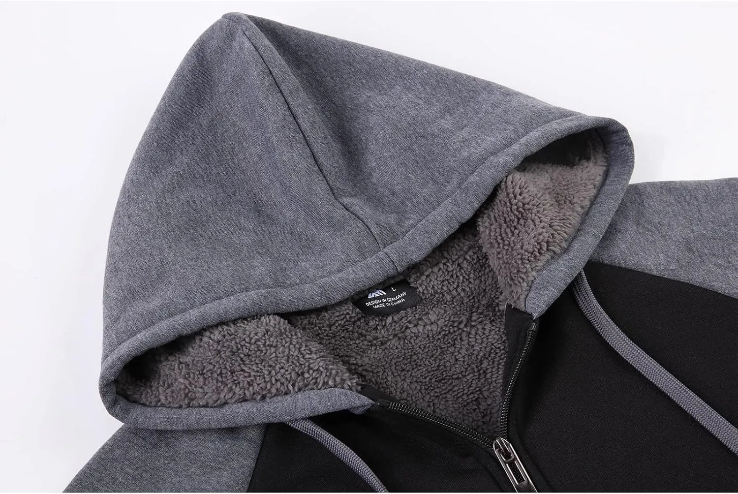 GEEK LIGHTING Mens Fleece-Lined Zip Up Hoodie, Thick Hooded Jacket Winter Warm Athletic Sweatshirt