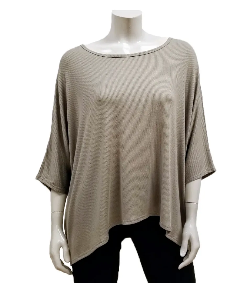 GILMOUR MODAL RIB KNIT DRAPE TEE MT-1047