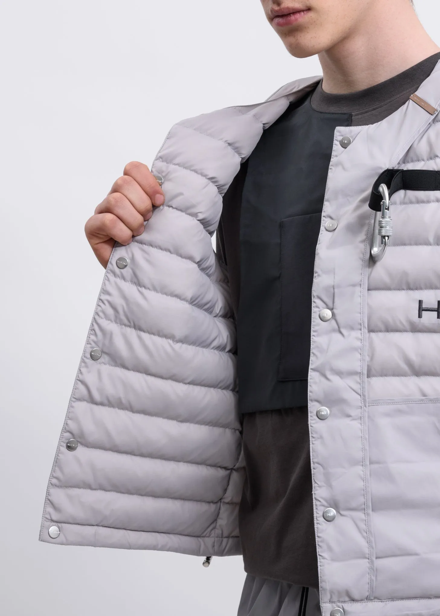 Grey Carabiner Down Vest