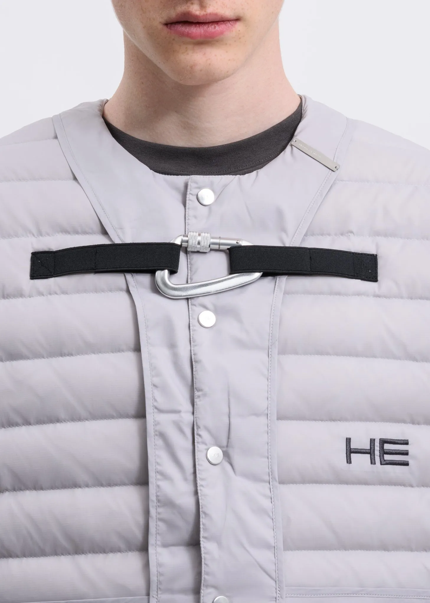 Grey Carabiner Down Vest