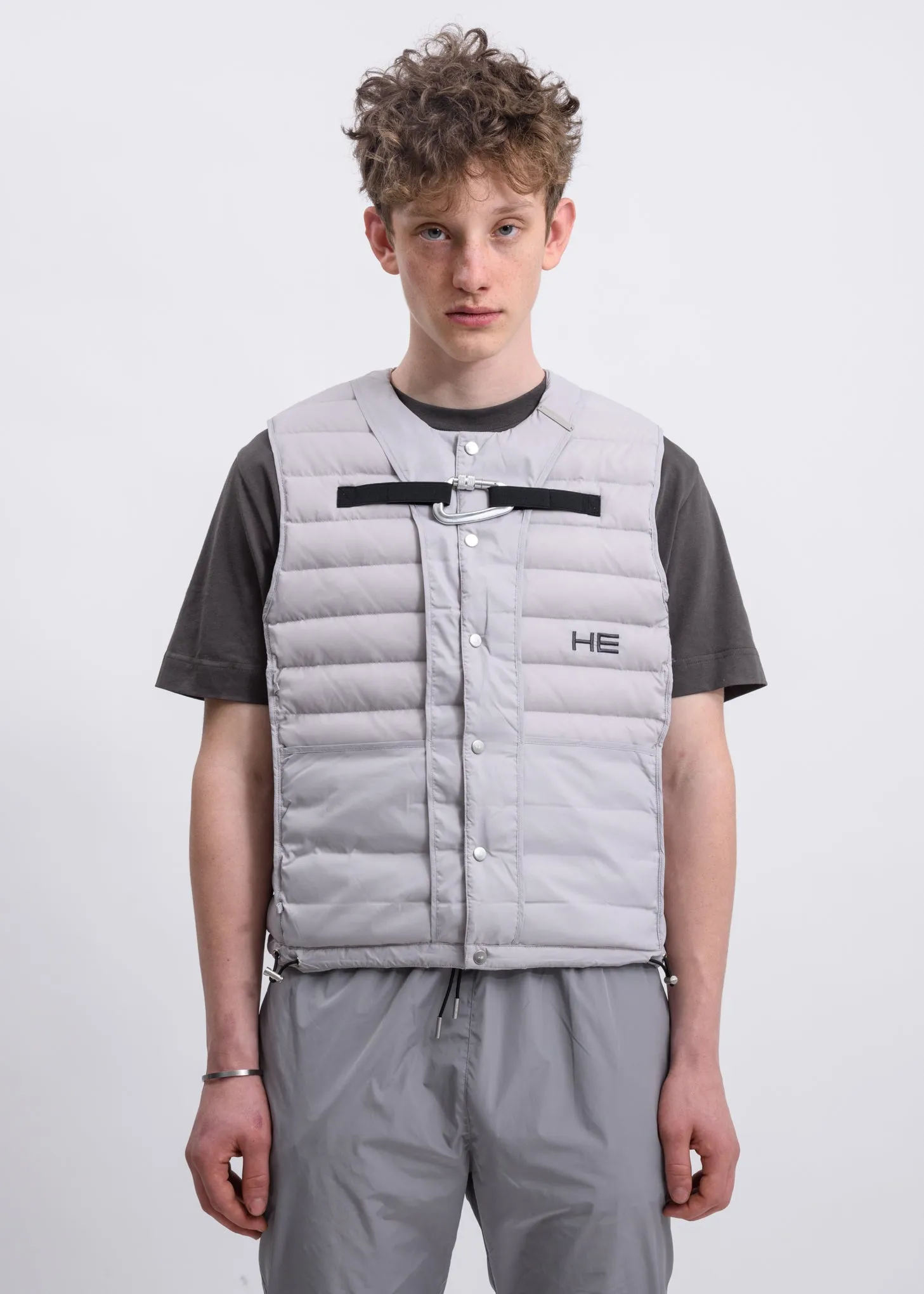 Grey Carabiner Down Vest