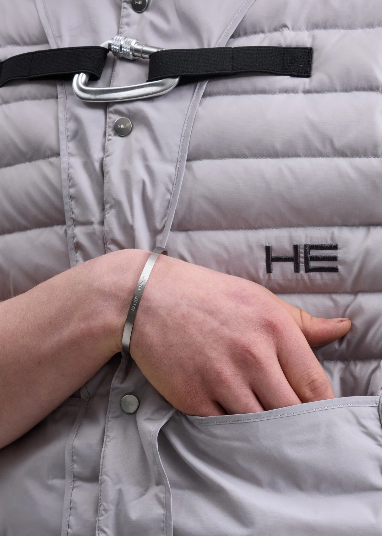 Grey Carabiner Down Vest