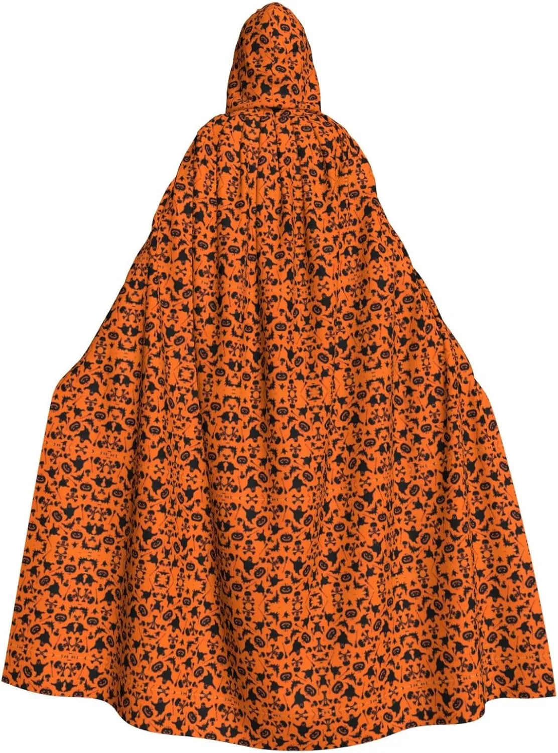 Halloween. print Hooded cape for adults, Oversized Hooded Cloak with Bow Tie, Adult party dress cape