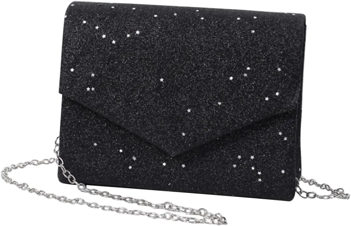 Handbag for Women Evening Bag Wedding Purse Elegant Clutch Bag Fashionable Chain Black Style