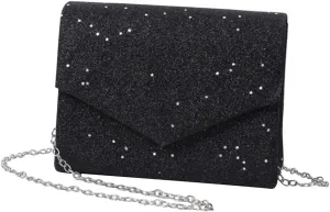 Handbag for Women Evening Bag Wedding Purse Elegant Clutch Bag Fashionable Chain Black Style