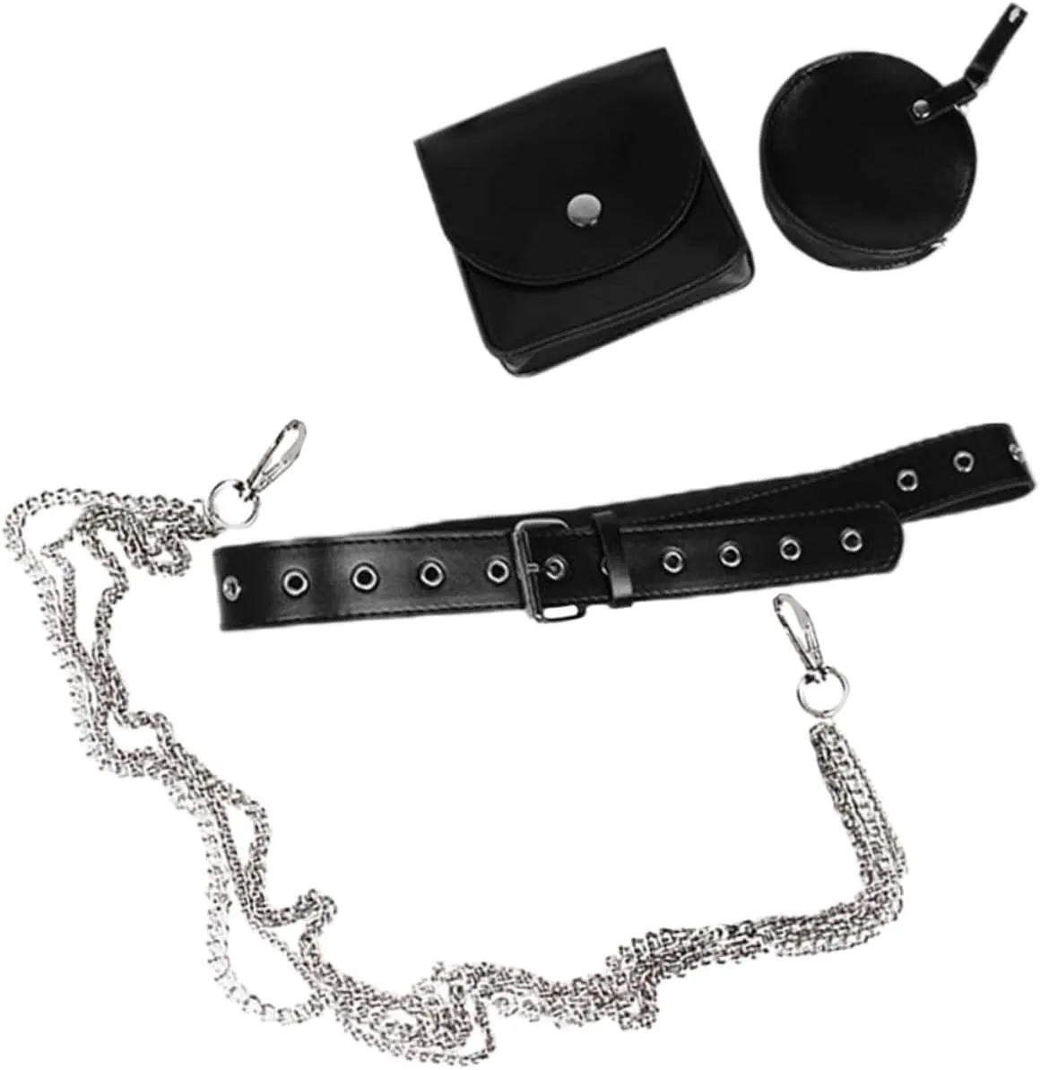 Hemoton Fashionable Chain Belt Bag Hip-hop Theme Small Sling Bag Detachable Belt Pouch