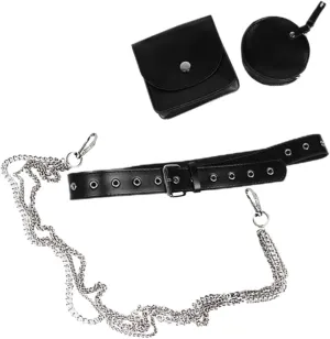 Hemoton Fashionable Chain Belt Bag Hip-hop Theme Small Sling Bag Detachable Belt Pouch