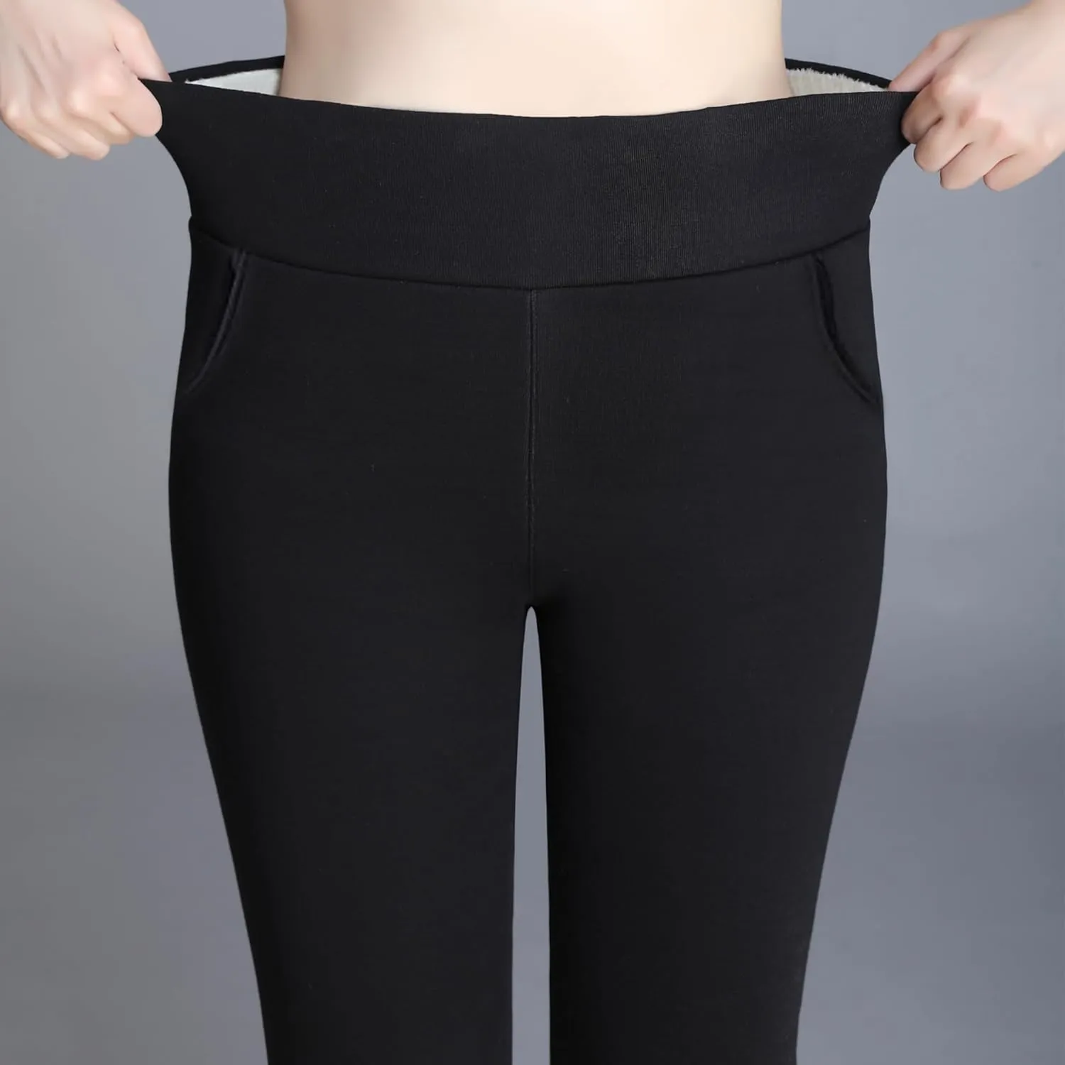 Hixiaohe Women's Casual Sherpa Fleece Lined Warm Leggings Thicken Heavy Jogger Pants