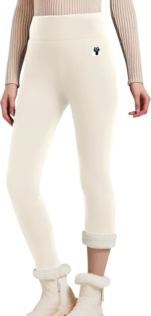 Hixiaohe Women's Casual Sherpa Fleece Lined Warm Leggings Thicken Heavy Jogger Pants