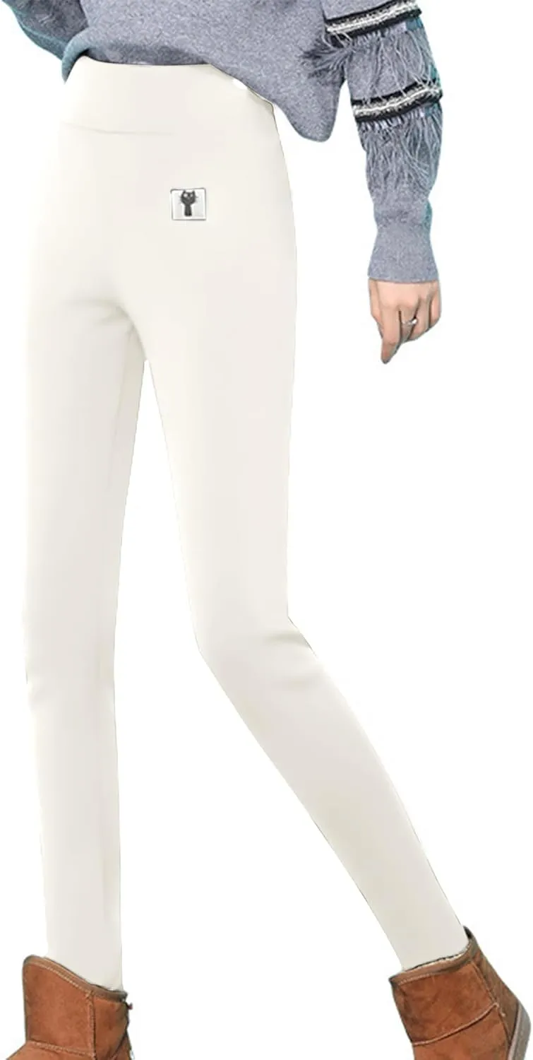 Hixiaohe Women's Casual Sherpa Fleece Lined Warm Leggings Thicken Heavy Jogger Pants