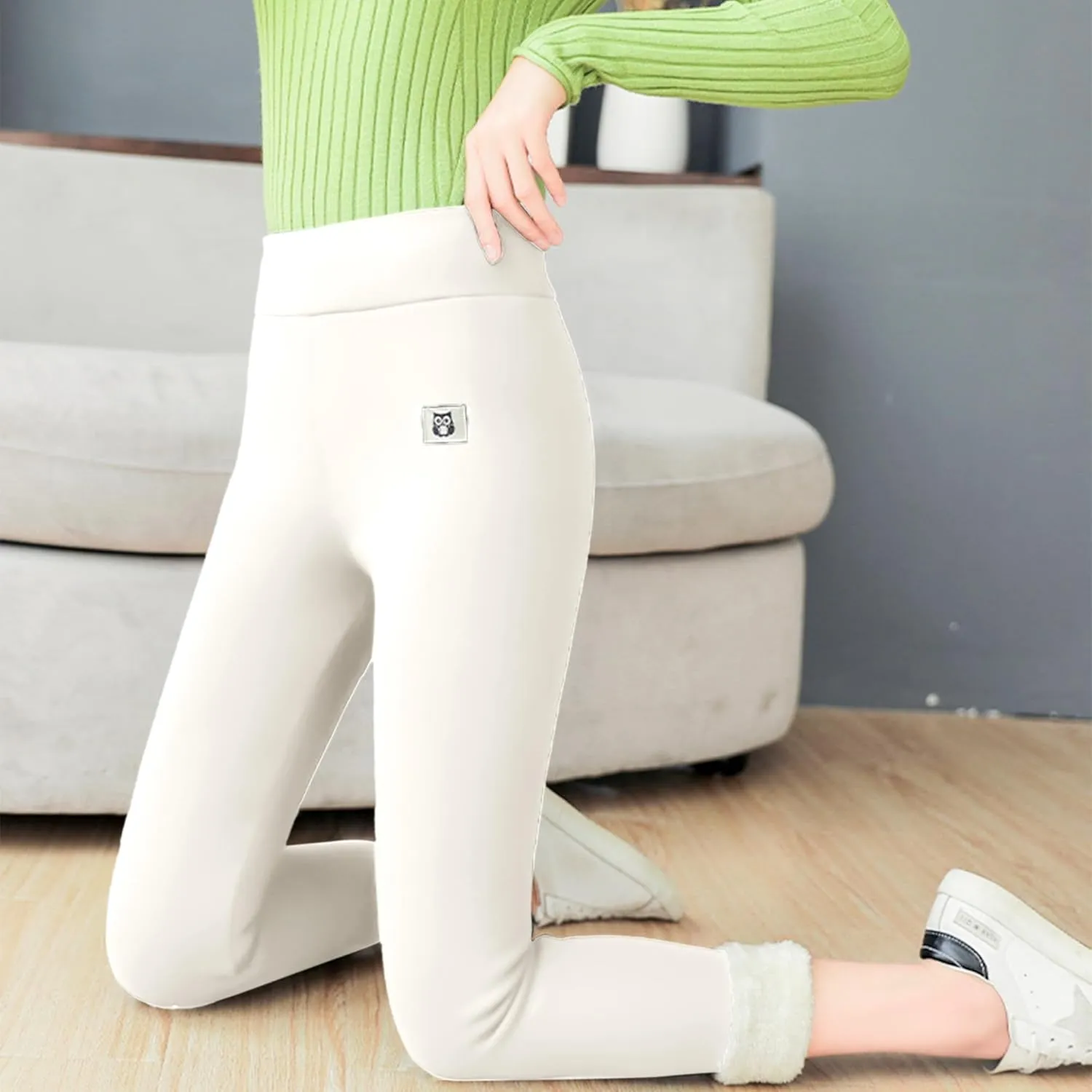 Hixiaohe Women's Casual Sherpa Fleece Lined Warm Leggings Thicken Heavy Jogger Pants