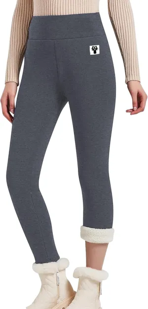 Hixiaohe Women's Casual Sherpa Fleece Lined Warm Leggings Thicken Heavy Jogger Pants