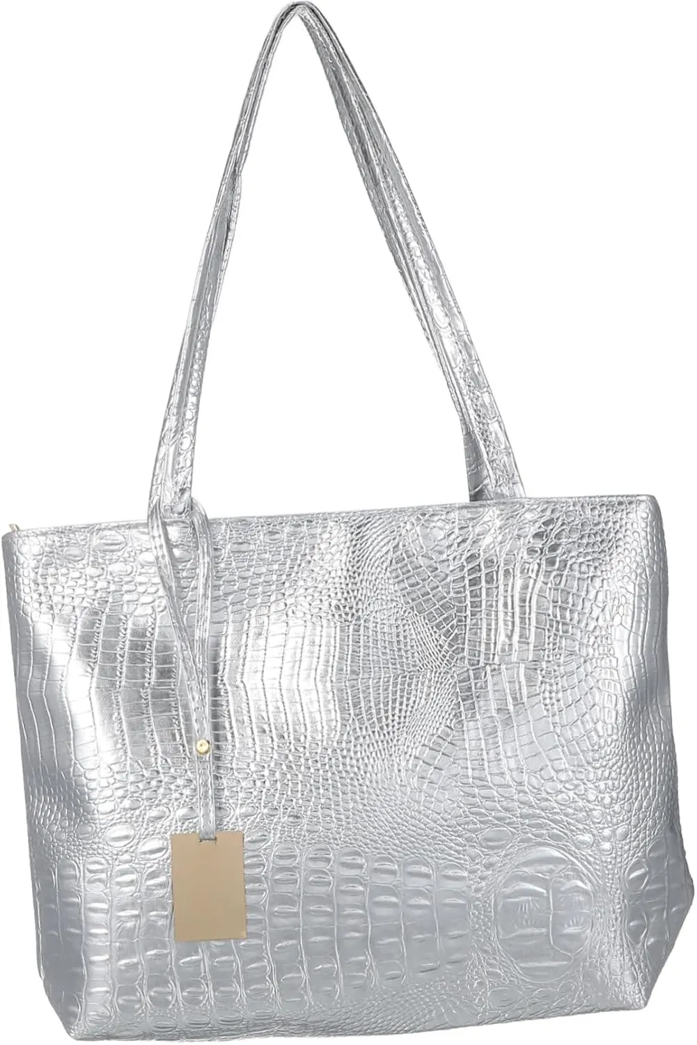 Homoyoyo Fashionable Women's Tote Bag Large Capacity Print Handbag Silver Bag for Travel and Shopping