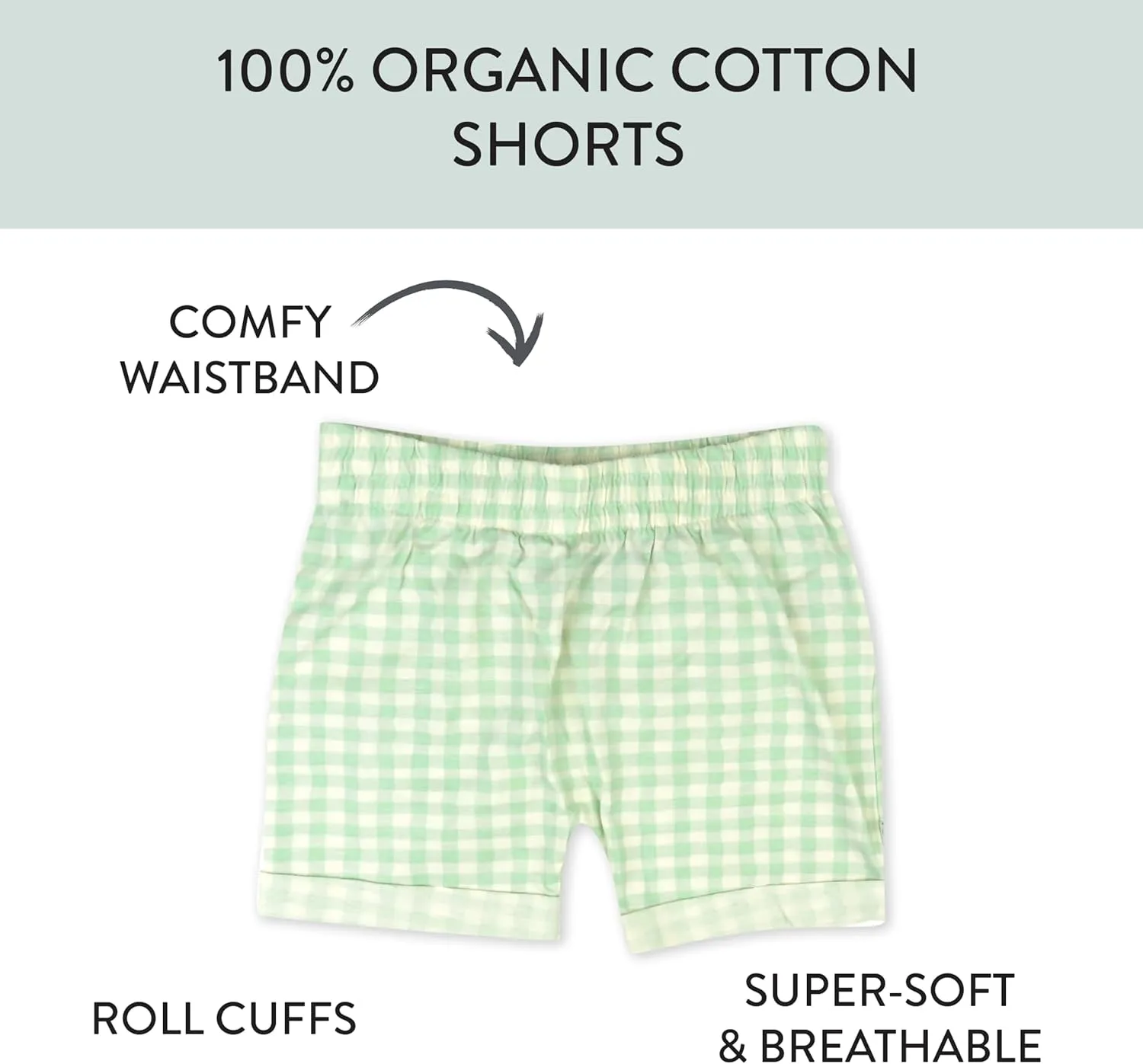 HonestBaby baby-girls Cuffed Short 100% Organic Cotton for Infant Baby and Toddler Girls