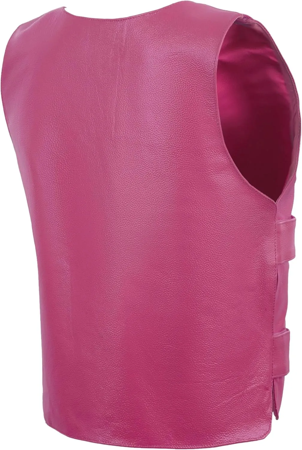 HOT PINK Women hot pink style leather Vest women biker club