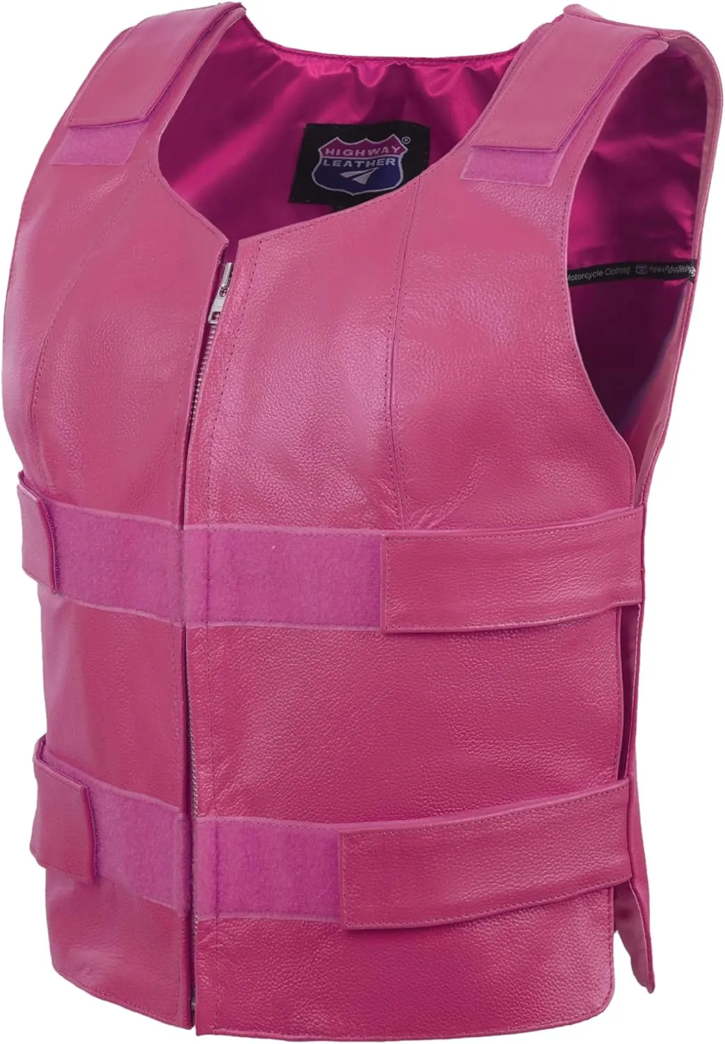 HOT PINK Women hot pink style leather Vest women biker club