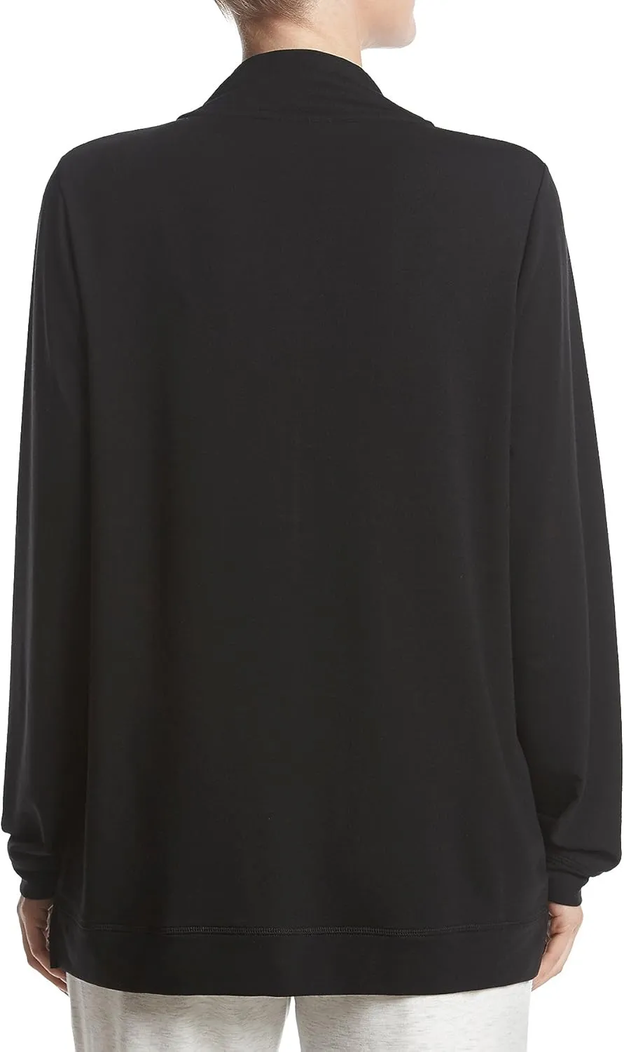 HUE Women's Solid French Terry Long Sleeve Zip Front Lounge Jacket