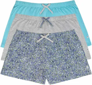 Jane & Bleecker Womens 3 Pack Sleep Short (Ditsy Blue, Medium)