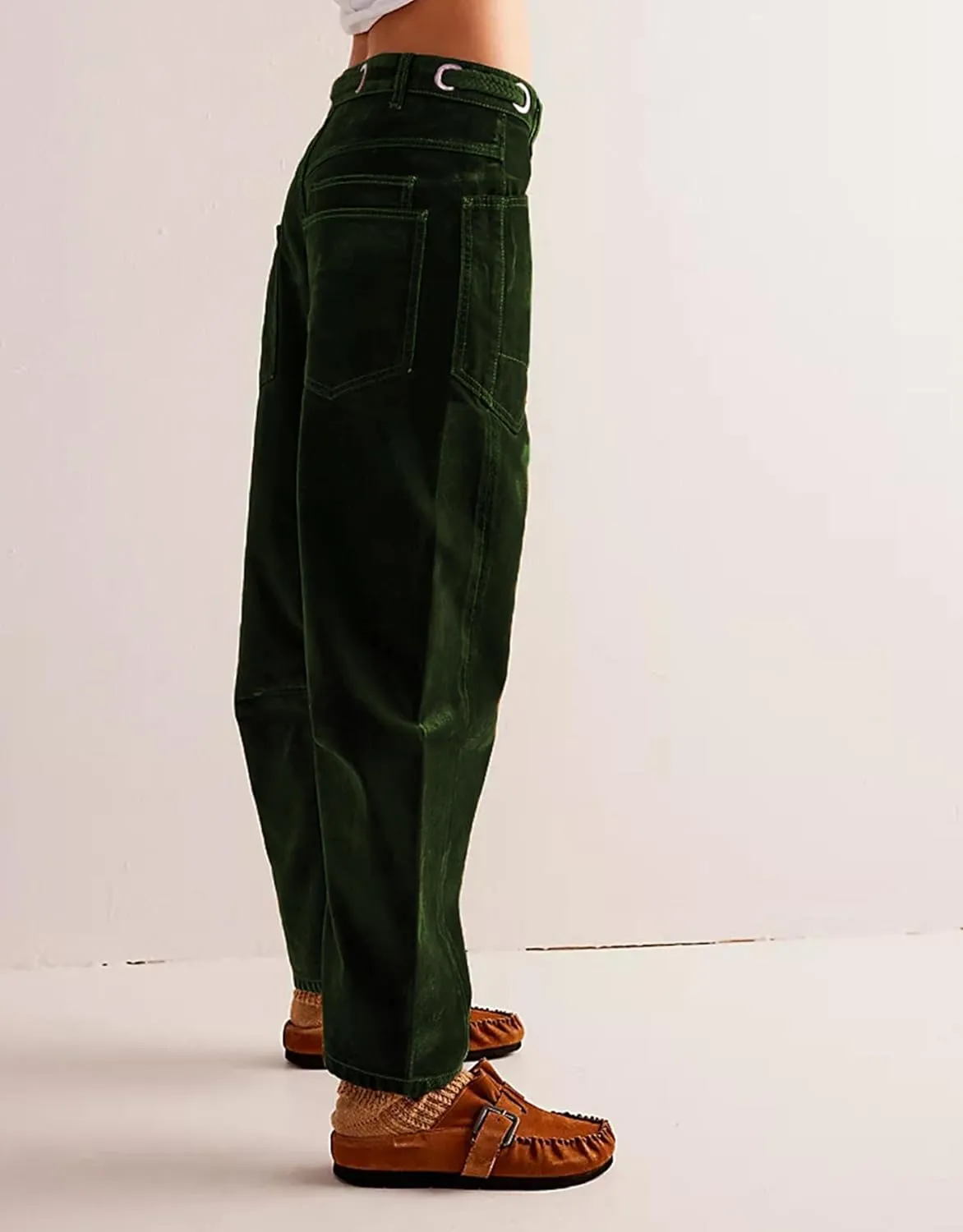 Kedera Mid Rise Barrel Pant Women 2025 Spring Drawstring Wide Leg Denim Jean Trousers Baggy Boyfriend Jean with Pockets