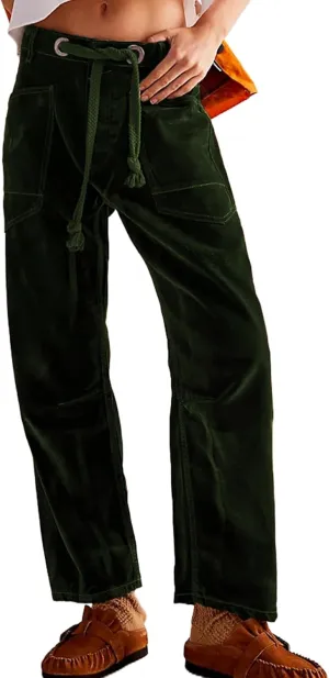 Kedera Mid Rise Barrel Pant Women 2025 Spring Drawstring Wide Leg Denim Jean Trousers Baggy Boyfriend Jean with Pockets