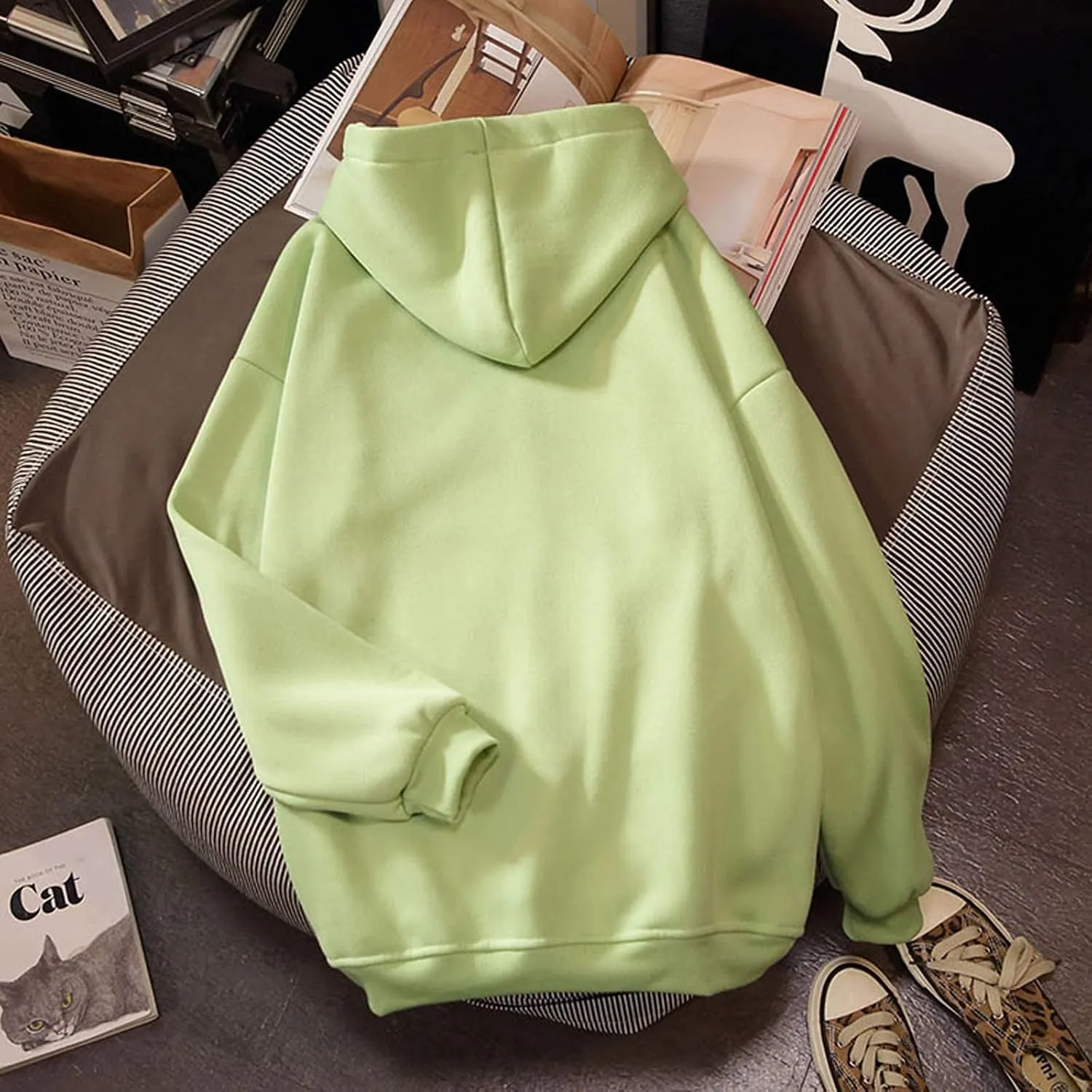 KEEVICI Women's Cute Sweatshirts Skateboarding Frog Long Sleeve Hoodie Pullover Tops