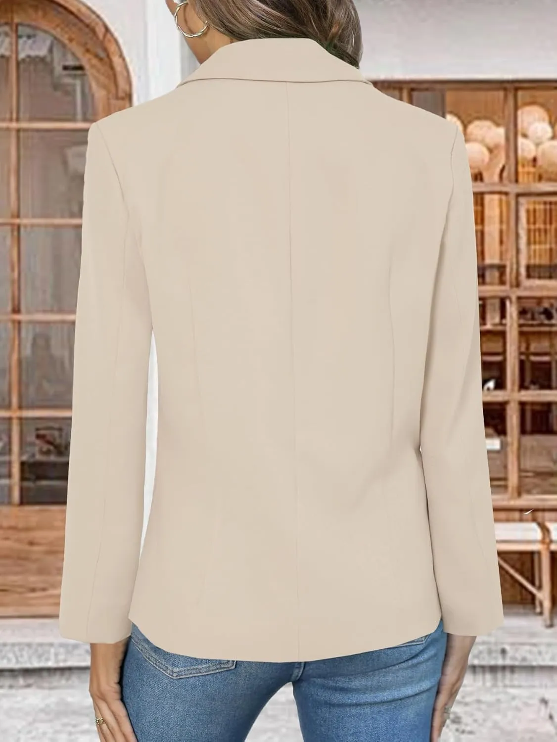 KIFOVEN Womens Casual Blazer Open Front Long Sleeve Lapel Collar Work Office Jacket Suit