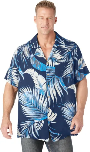 KS Island Men's Big & Tall Tropical Rayon Short-Sleeve Shirt