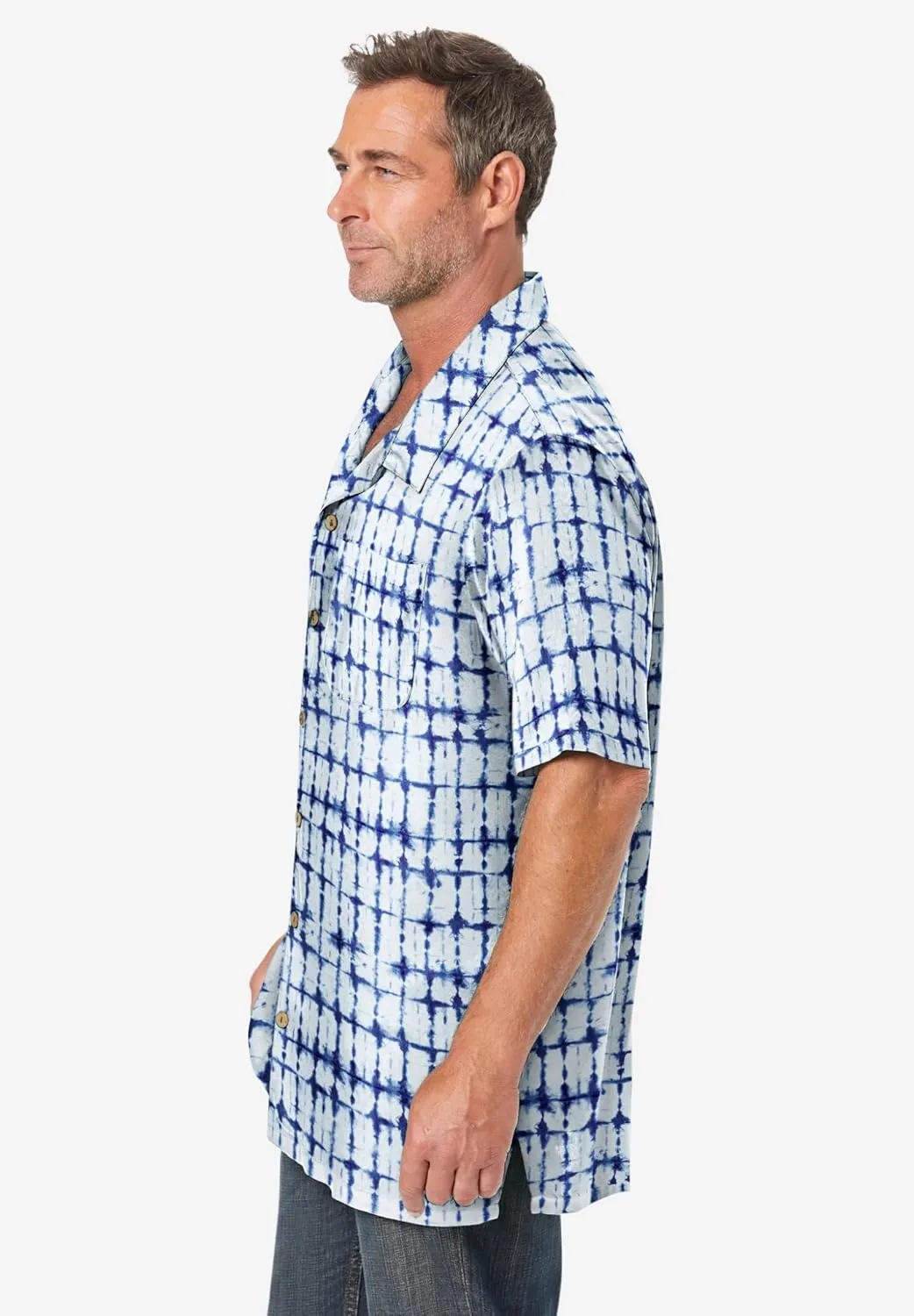 KS Island Men's Big & Tall Tropical Rayon Short-Sleeve Shirt