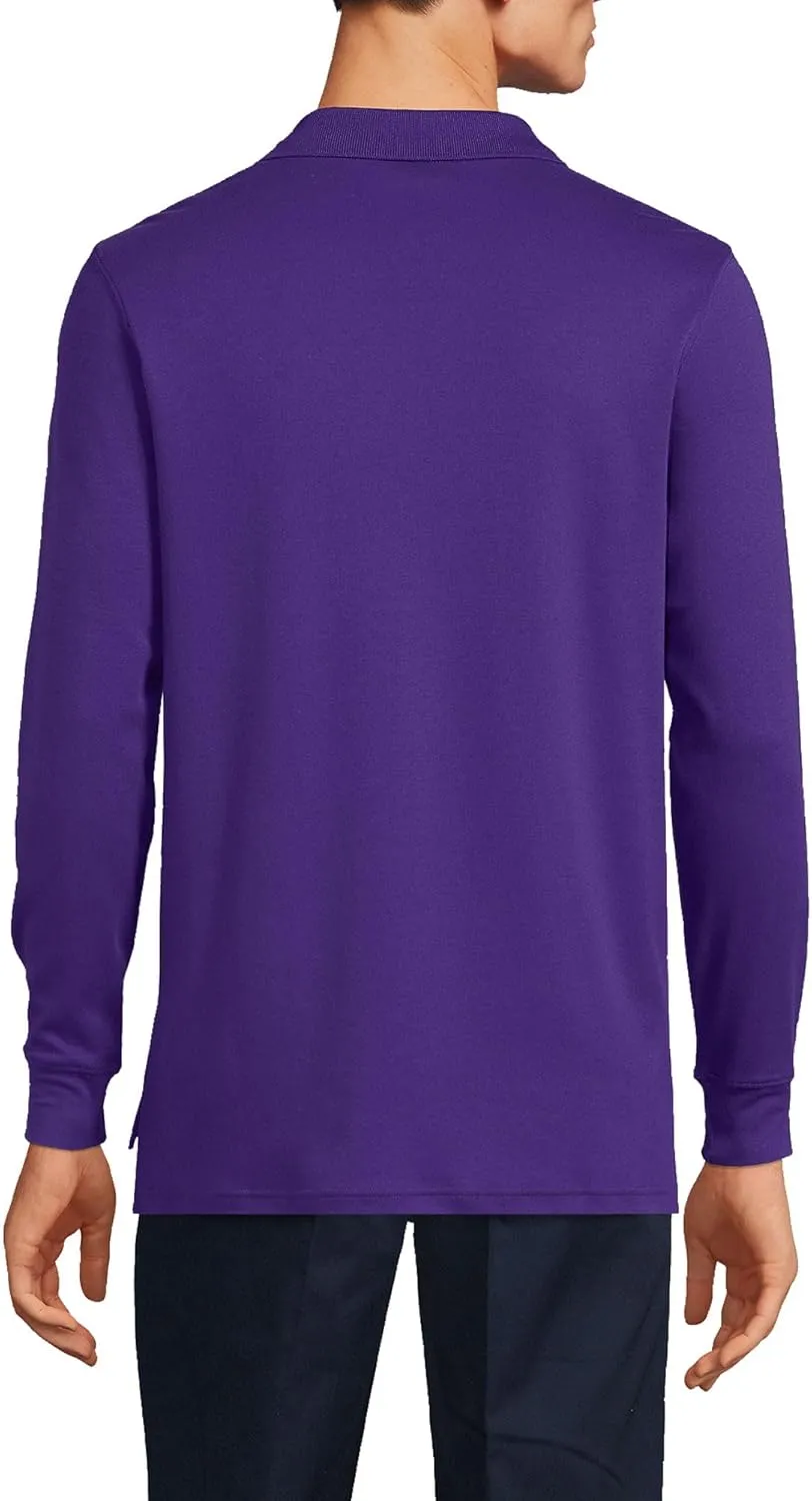 Lands' End School Uniform Men's Long Sleeve Interlock Polo Shirt