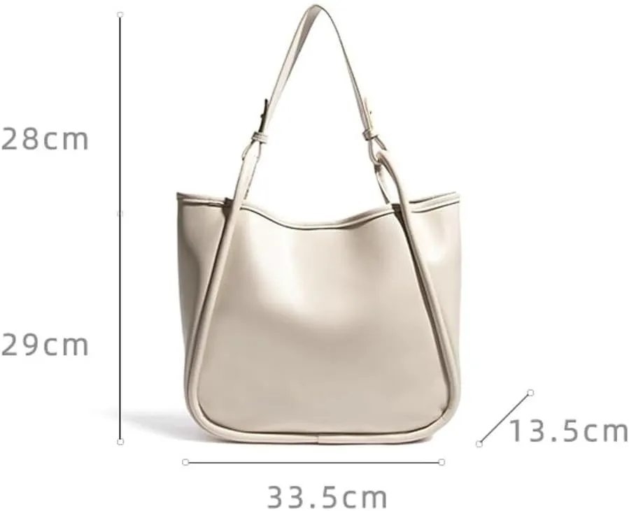 Large Tote Shoulder Hobo Bag for Women Leather Fashionable Casual Bucket Top Handle Handbag Purse