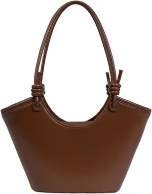 Leather Bucket Bag for Women, Large Capacity Vegetable Basket Shoulder Bag Fashionable Handbag Underarm Purse
