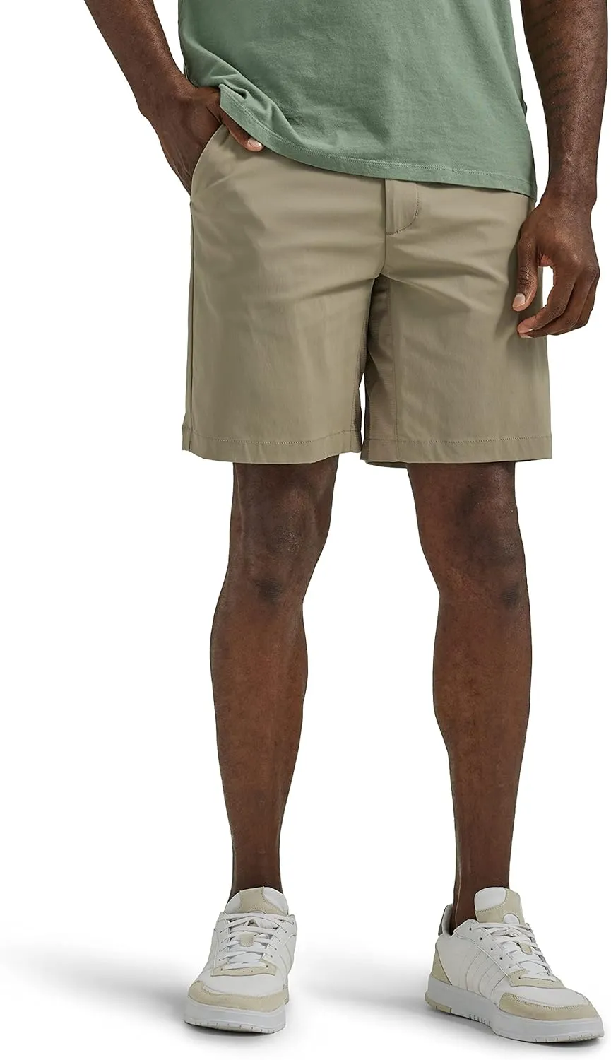 Lee Men's Extreme Motion Regular Fit Synthetic Flat Front Short