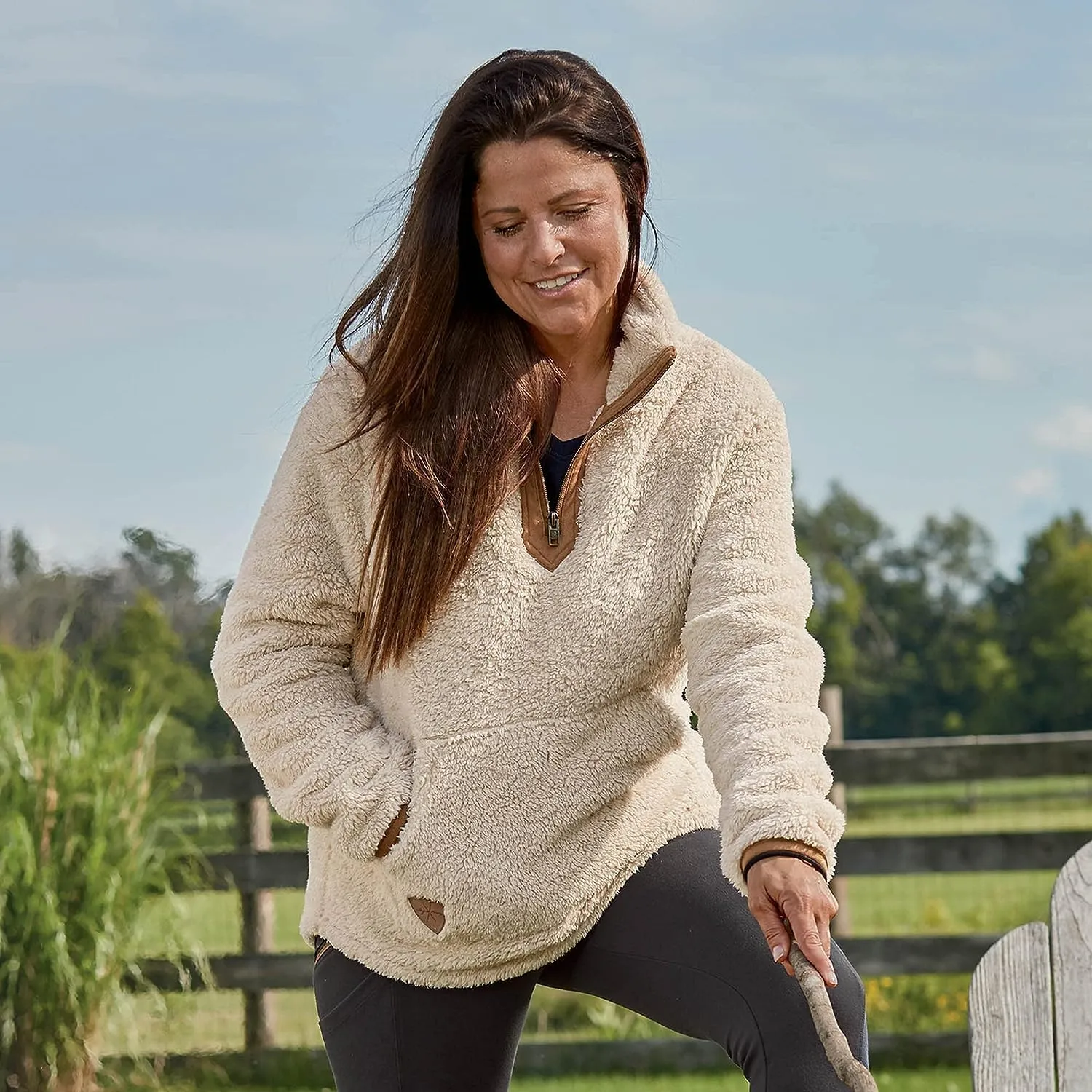 Legendary Whitetails Women's Fuzzy Hide Fleece Pullover 1/4 Zip