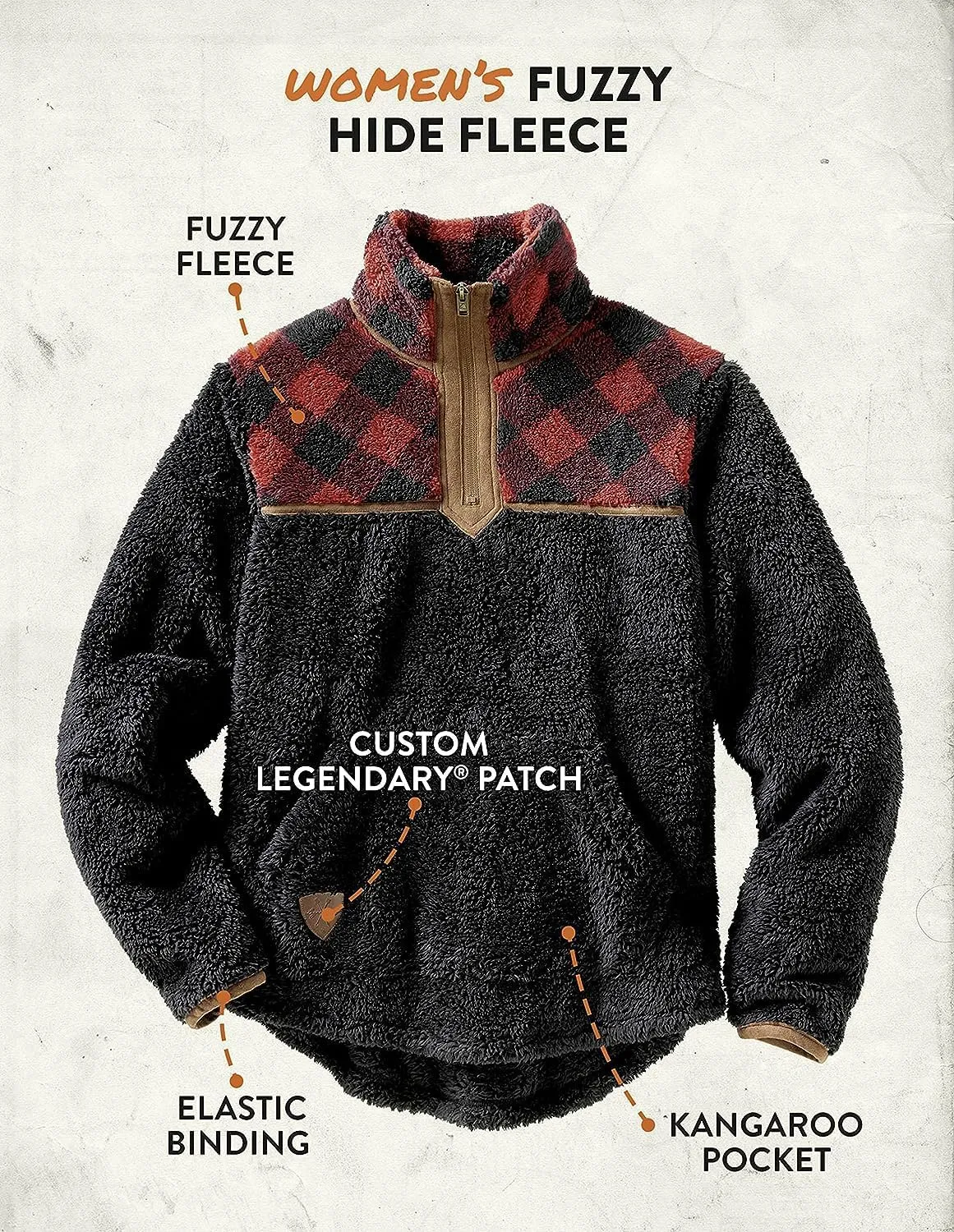 Legendary Whitetails Women's Fuzzy Hide Fleece Pullover 1/4 Zip